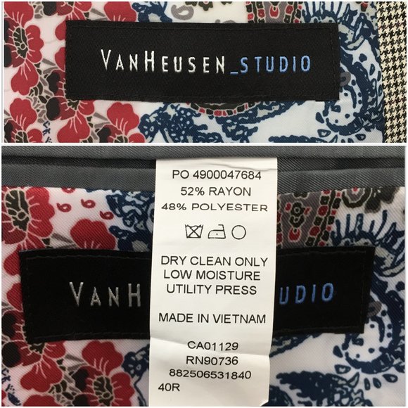 Van Heusen‎ Mens Blazer Sport Coat Two Button Casual Jacket Size 40R Suits - Picture 8 of 13